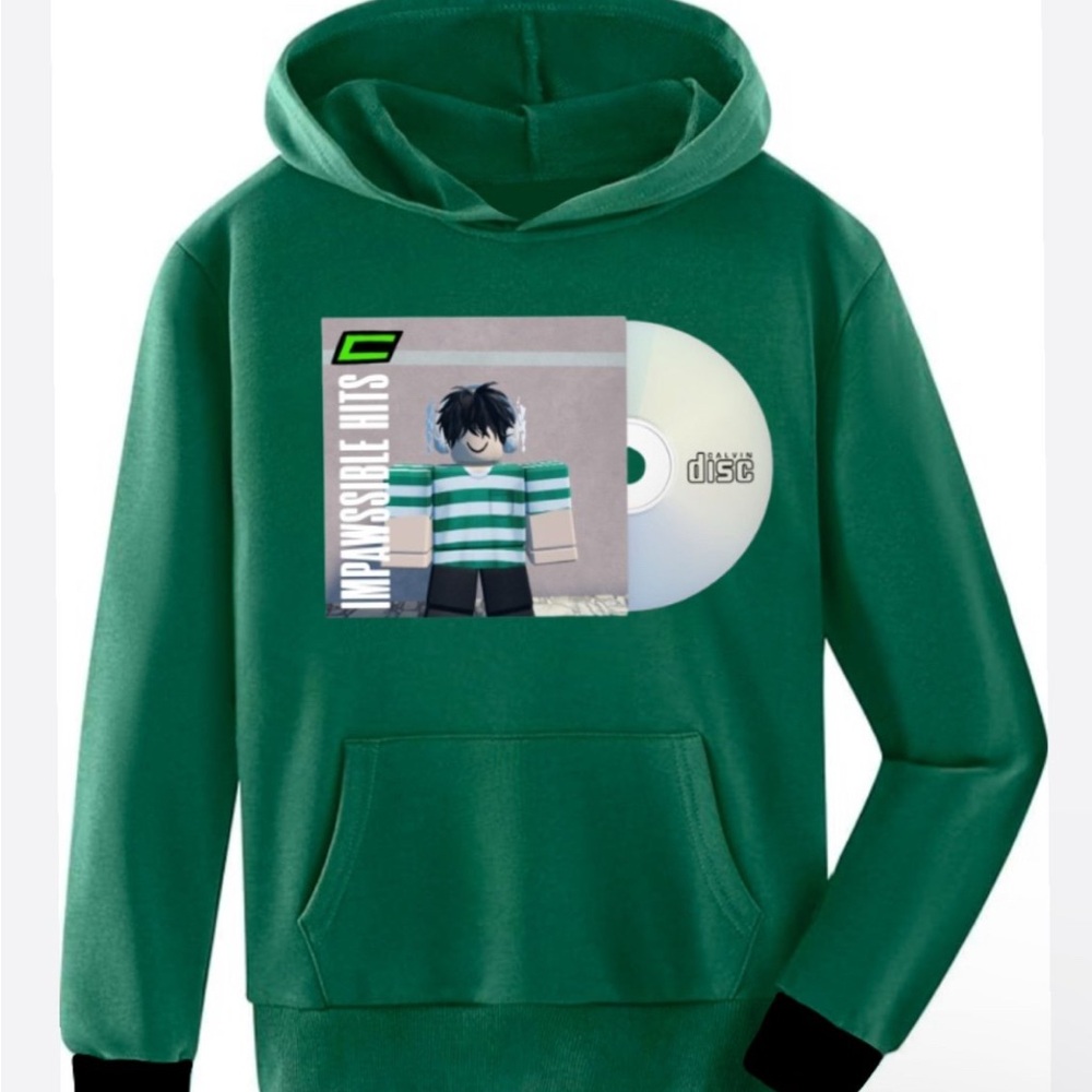Roblox Kids Green Hoodie Sweatshirt Boys